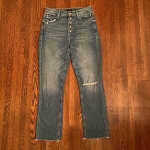 MOTHER Pixie Dazzler Ankle Fray Button-up Size 28